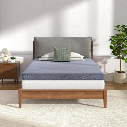 Gel Infused Memory Foam Mattress Topper Twin Size, 4 Inch Fresh Cooling Mattress Pad with Washable Cover for Twin Mattress, Pain Pressure Relieve Bed Topper, Breathable, Comfort