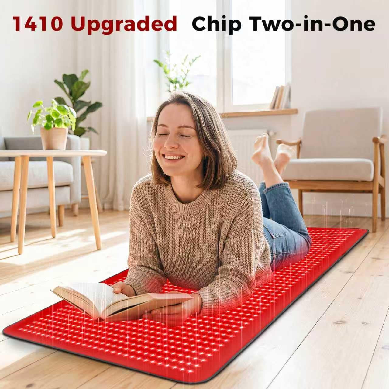Full Body Red Light Therapy Mat, 2In1 Leds (660Nm& 850Nm) Red Light Therapy Blanket, 76.8” X 33.4” Premium Material, Adjustable Timer & Intensity