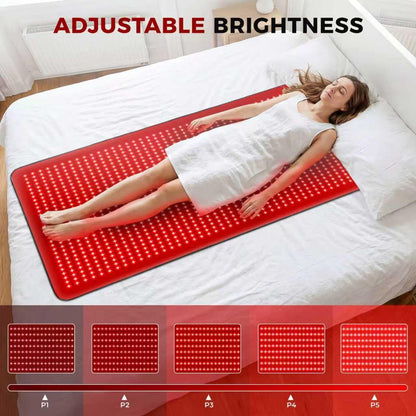 Full Body Red Light Therapy Mat, 2In1 Leds (660Nm& 850Nm) Red Light Therapy Blanket, 76.8” X 33.4” Premium Material, Adjustable Timer & Intensity