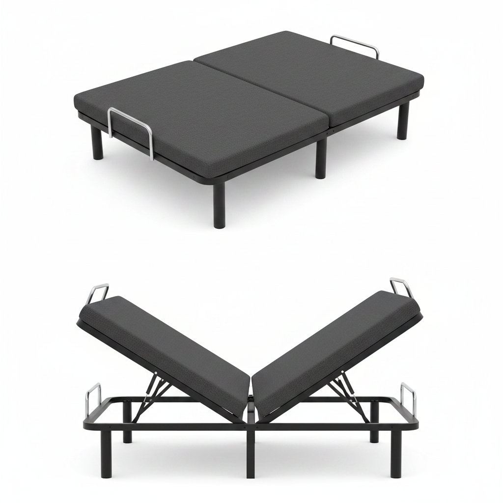 Black, Twin XL, Height Electric Adjustable Bed Frame Base with Wireless Remote Control